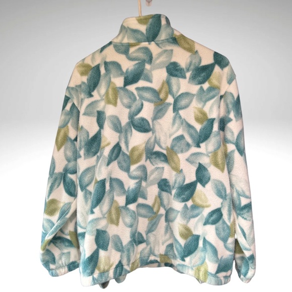 Alfred Dunner Zip Front 1980s style Polar Fleece Jacket Petite Large - Picture 4 of 15